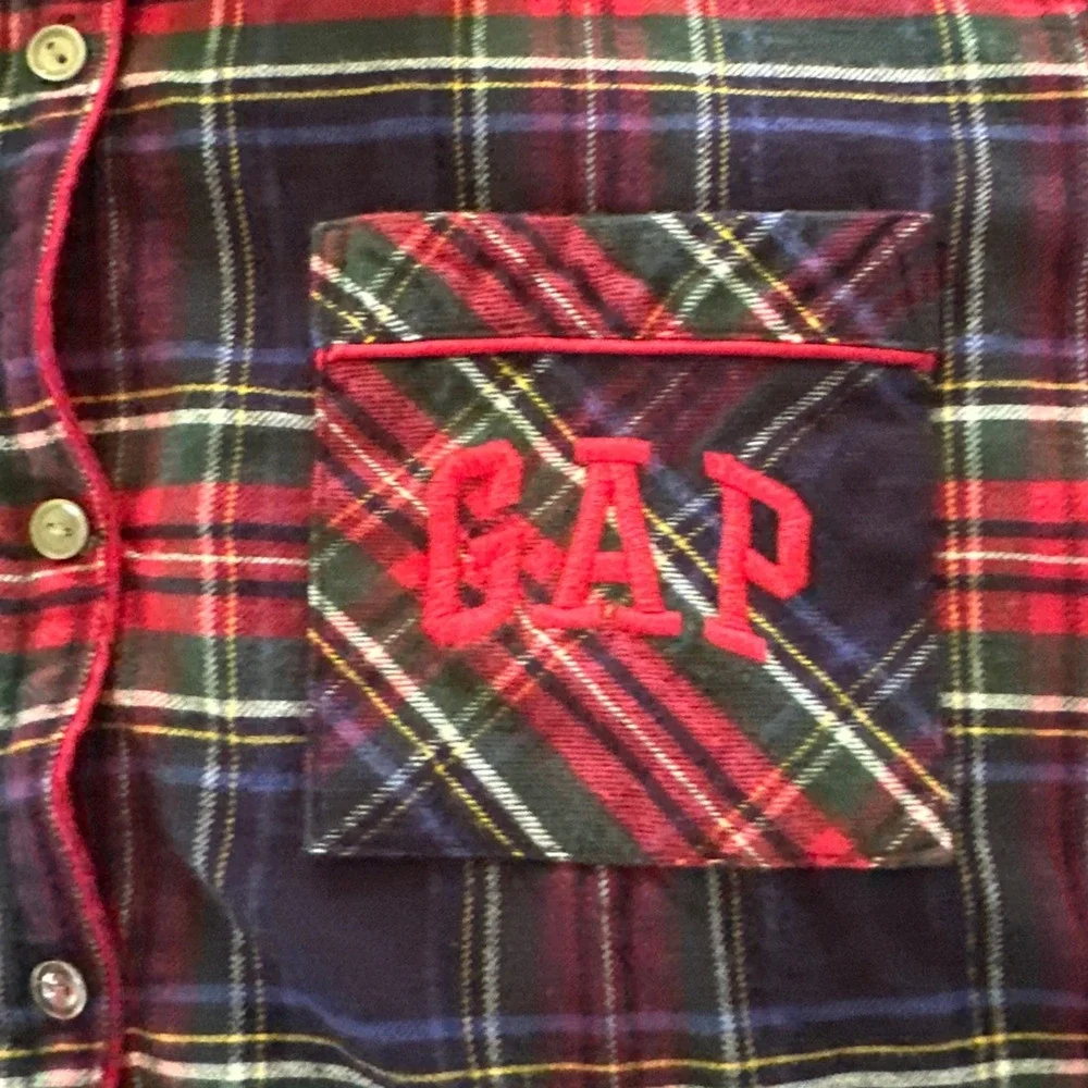 Gap X Pendleton Pajama Top Womens Small Red Tartan Plaid Flannel Classic Lounge